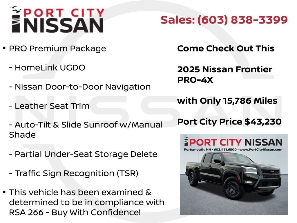 Used 2025 Super Black Nissan PRO-4X v6 LONG BED PREMIUM W/LEATHER & SUNROOF image 21