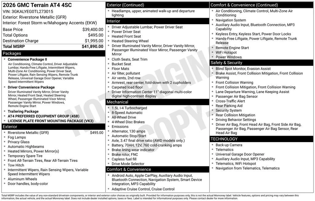 New 2026 Riverstone Metallic GMC AT4 image 5
