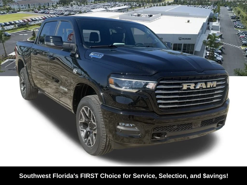 New 2026 Diamond Black Crystal Pearl-Coat Exterior Paint RAM Laramie image 2