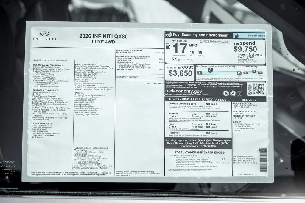 New 2026 BLACK OBSIDIAN INFINITI Luxe 4WD image 27