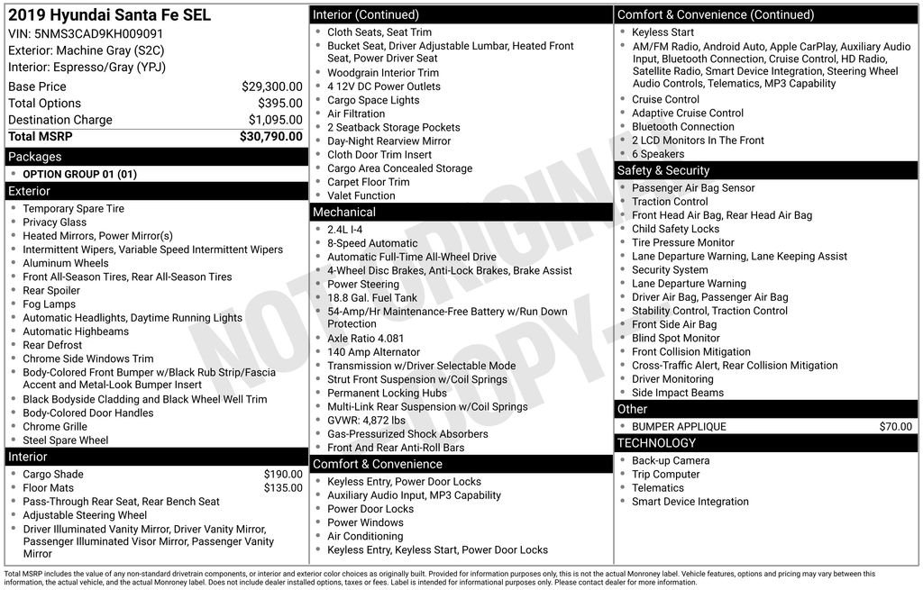 Used 2019 Gray Hyundai SEL image 29