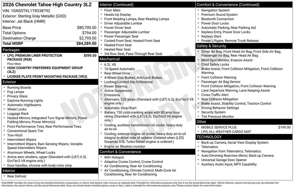 New 2026 Sterling Gray Metallic Chevrolet High Country image 17