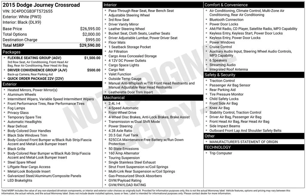 Used 2015 White Dodge Crossroad image 5