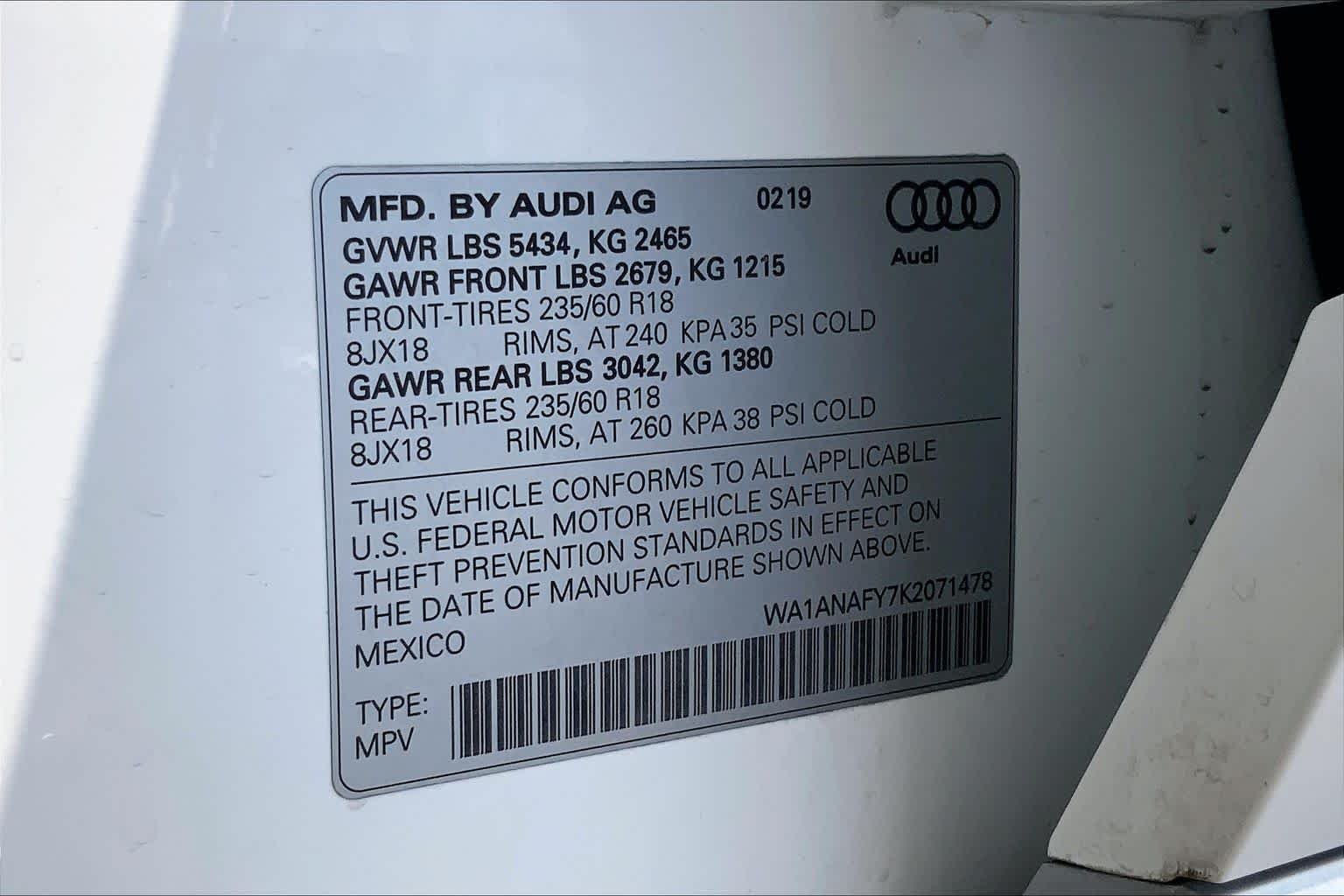Used 2019 Ibis White Audi Premium image 37