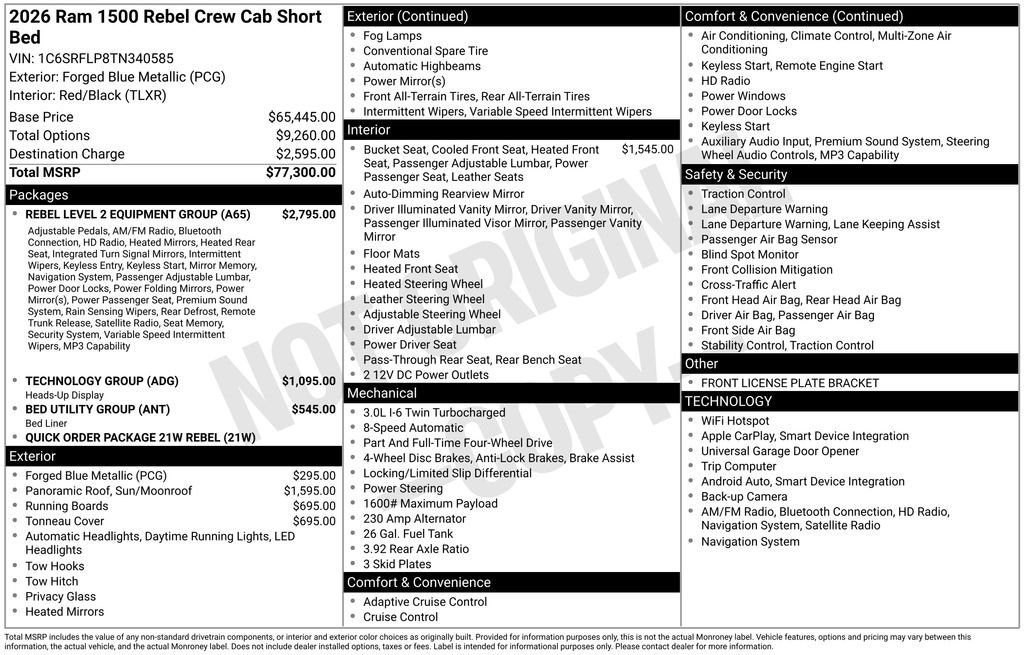 New 2026 Forged Blue Metallic Exterior Paint RAM Rebel image 3