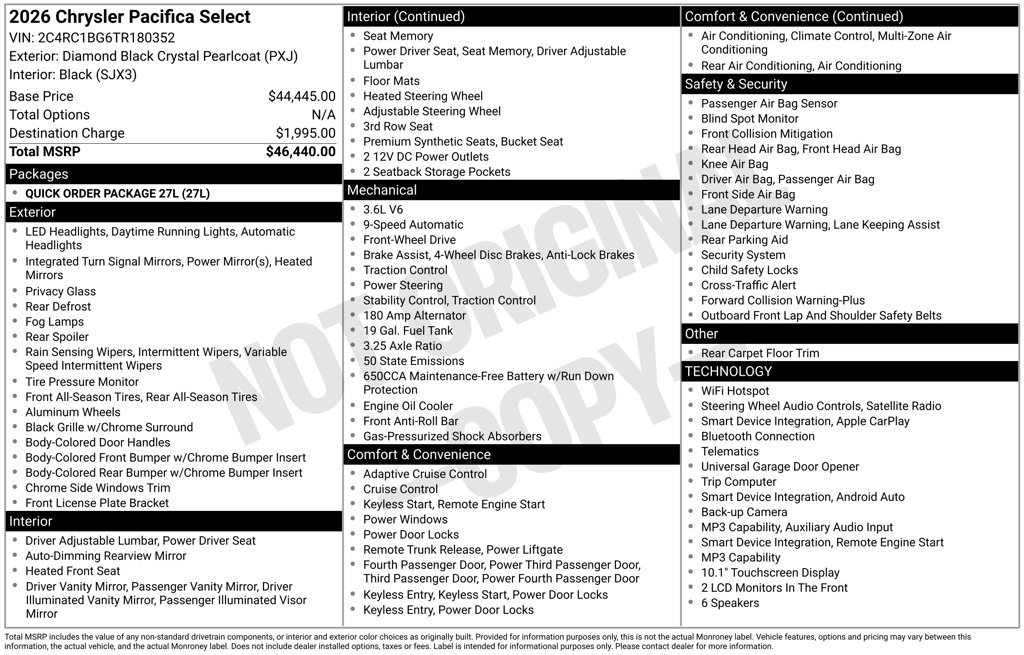 Used 2026 Black Chrysler Select image 38