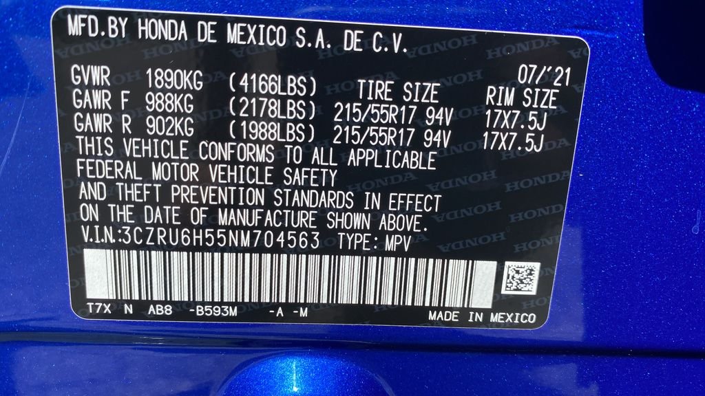 Certified Used 2022 Aegean Blue Metallic Honda EX image 26