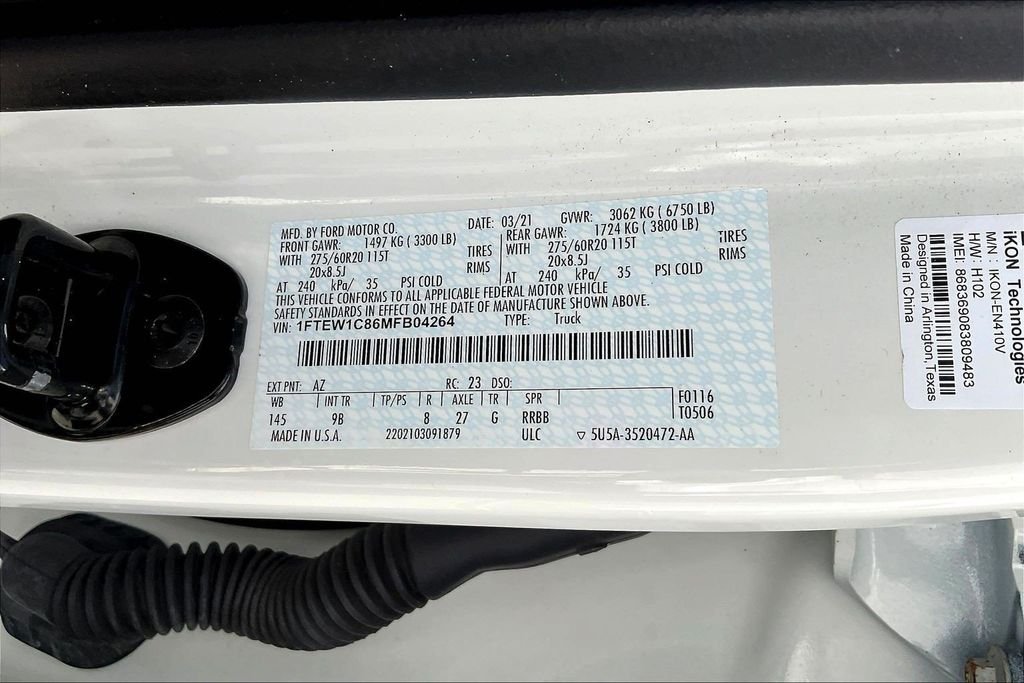 Certified Used 2021 White Metallic Ford Platinum image 20
