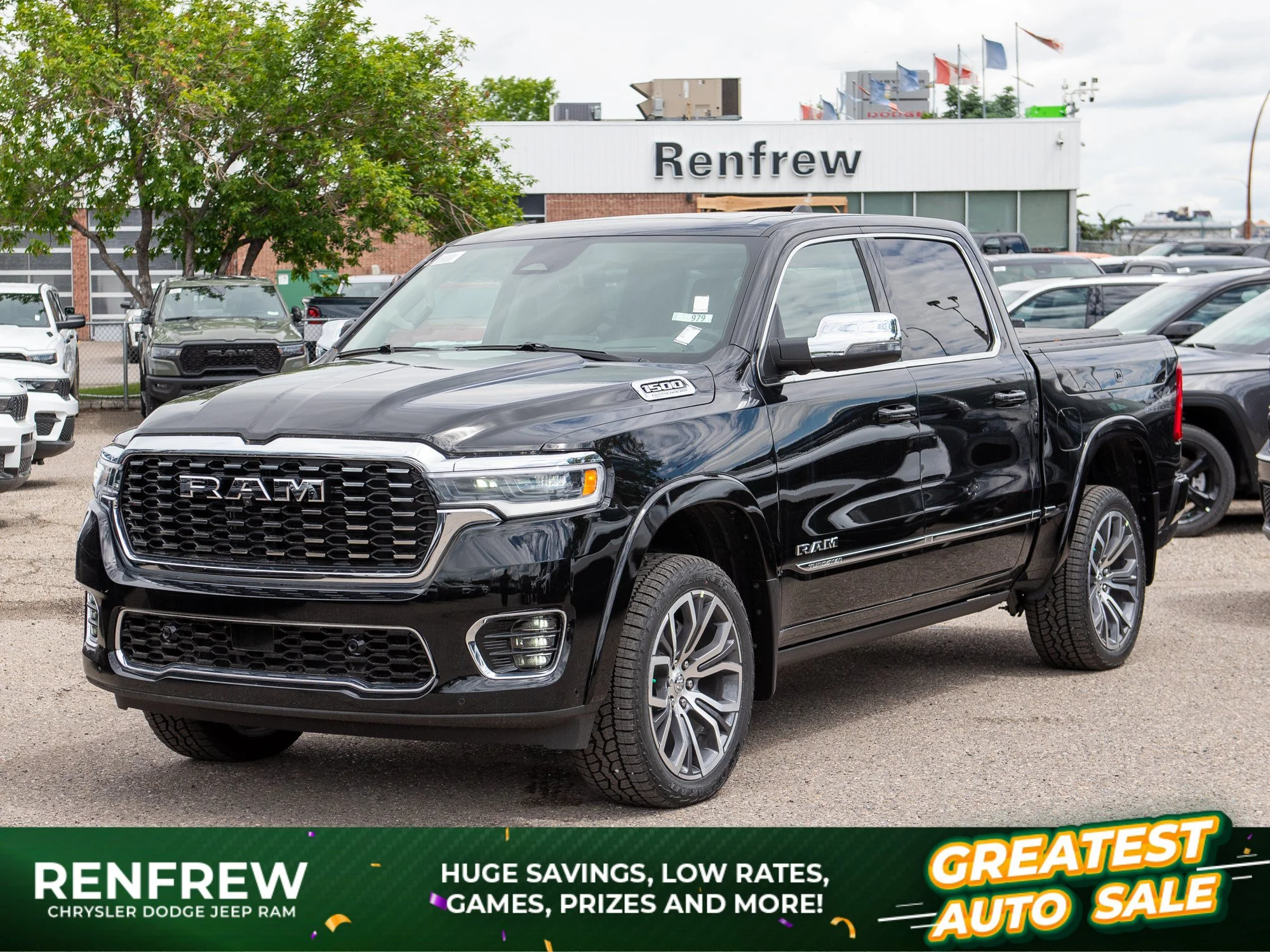 New 2026 Black RAM Tungsten* Crew Cab 4x4, 540HP, Massage Seats, Klipsch Audio, RamBox image 1