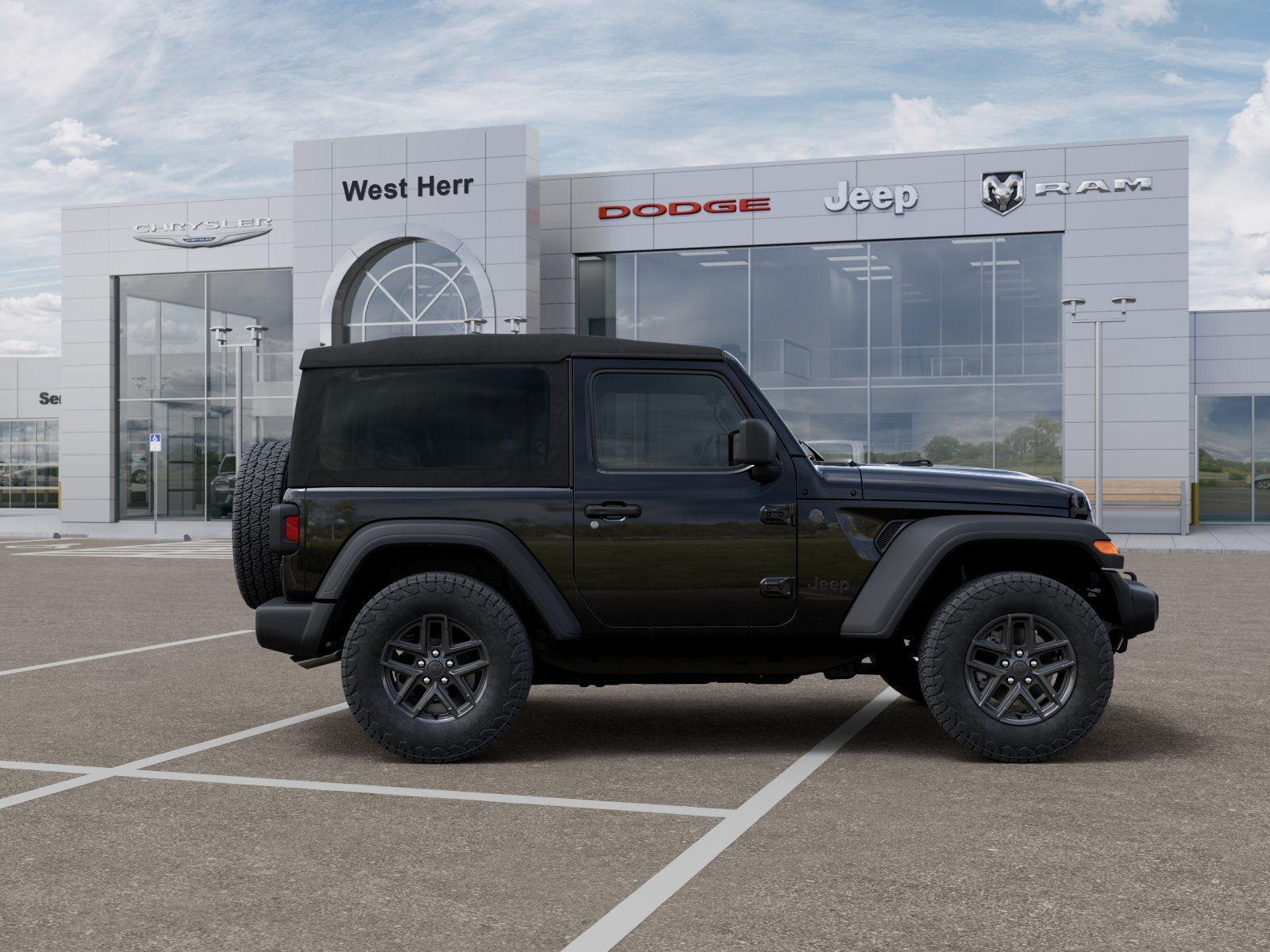 New 2026 Black Clear-Coat Exterior Paint Jeep WRANGLER 2-DOOR SPORT S image 47