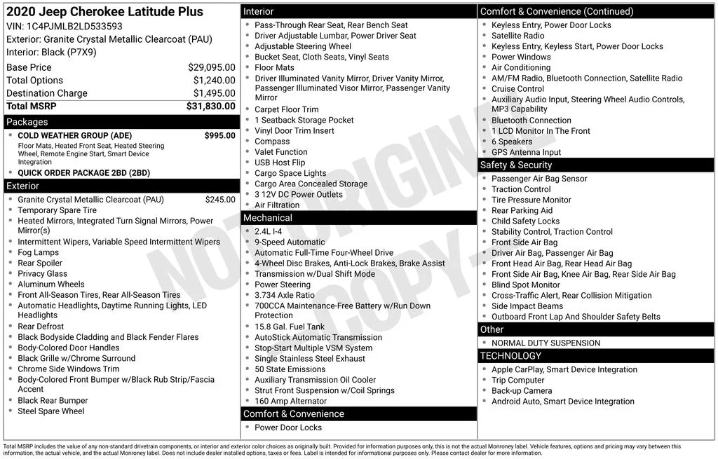 Certified Used 2020 Gray Jeep Latitude Plus image 2