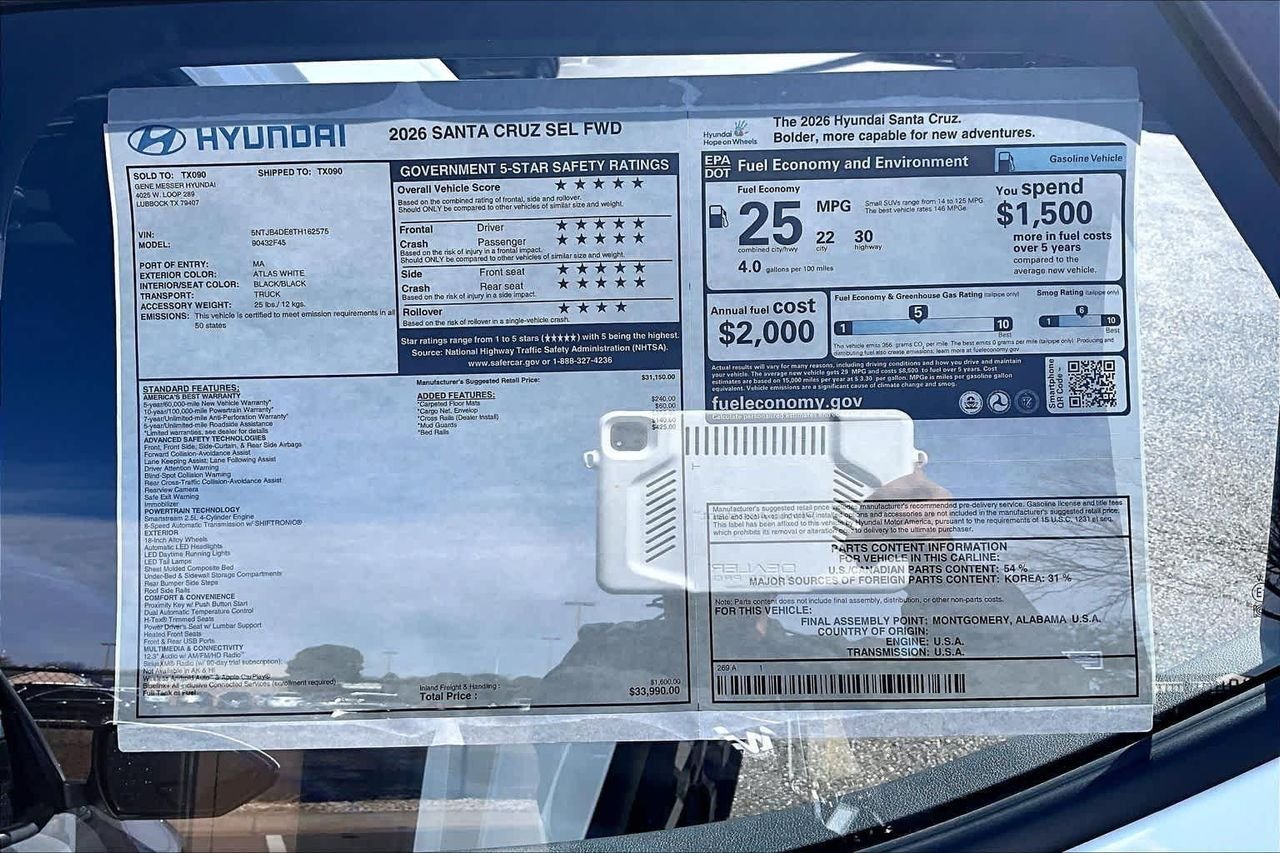 New 2026 Atlas White Hyundai SEL image 22