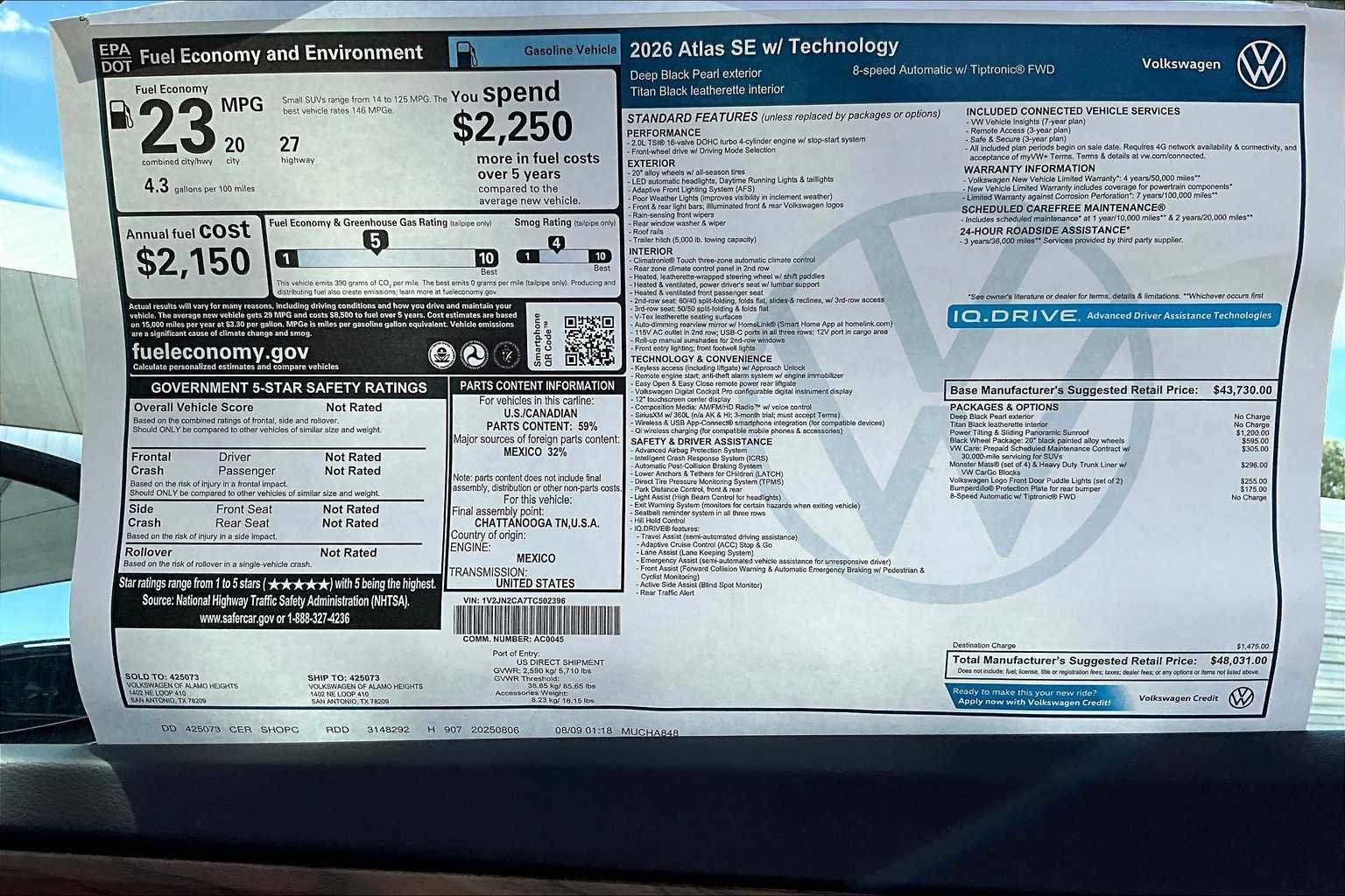 2026 Volkswagen Atlas SE w/Tech - Photo 19