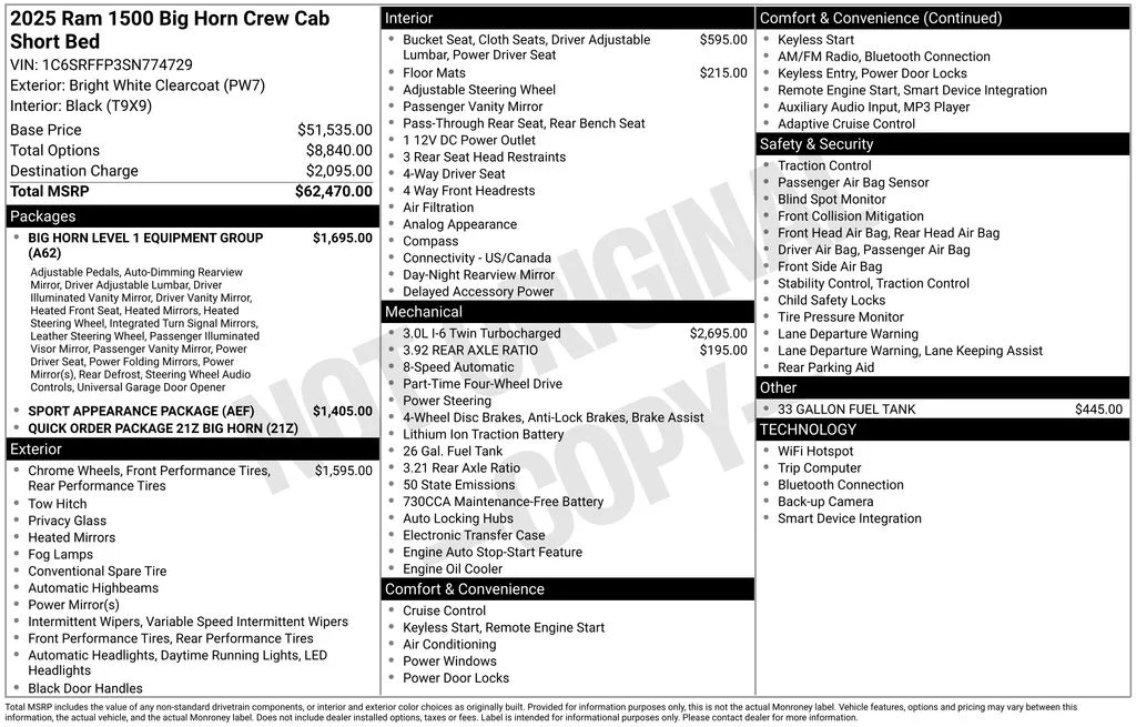 2025 RAM Ram 1500 Pickup Big Horn/Lone Star - Photo 8