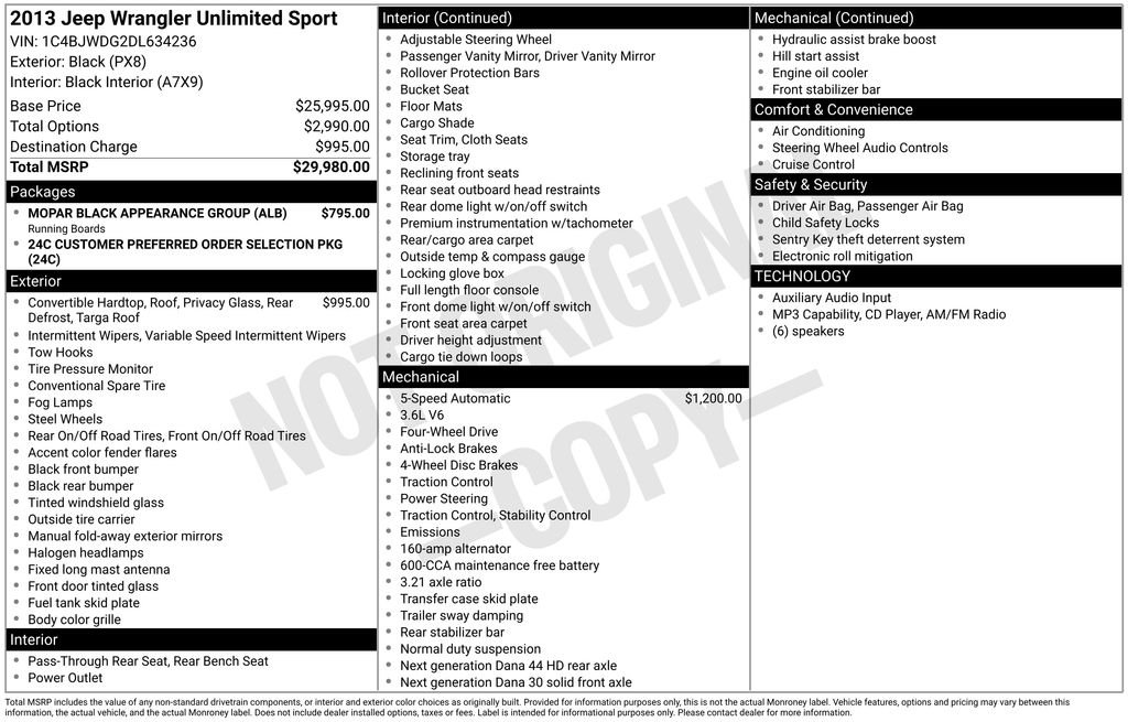 Used 2013 Black Jeep Unlimited Sport image 6