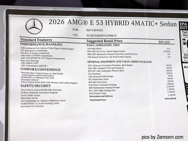 New 2026 Polar White Mercedes-Benz AMG® E 53 E 4MATIC+ Sedan image 29