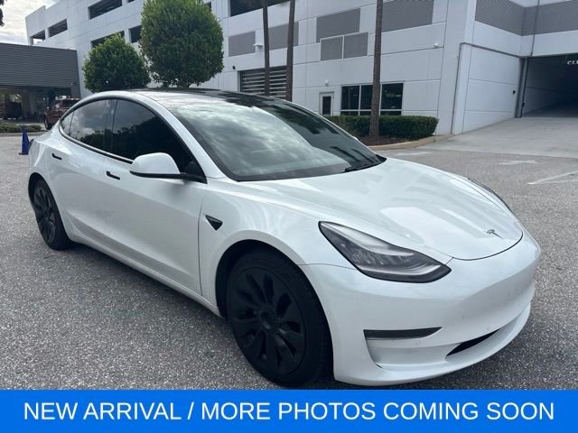 Used 2021 White Tesla Standard Range Plus image 1