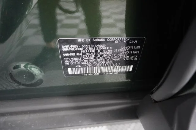 New 2026 Deep Emerald Green Pearl Subaru Premium image 12