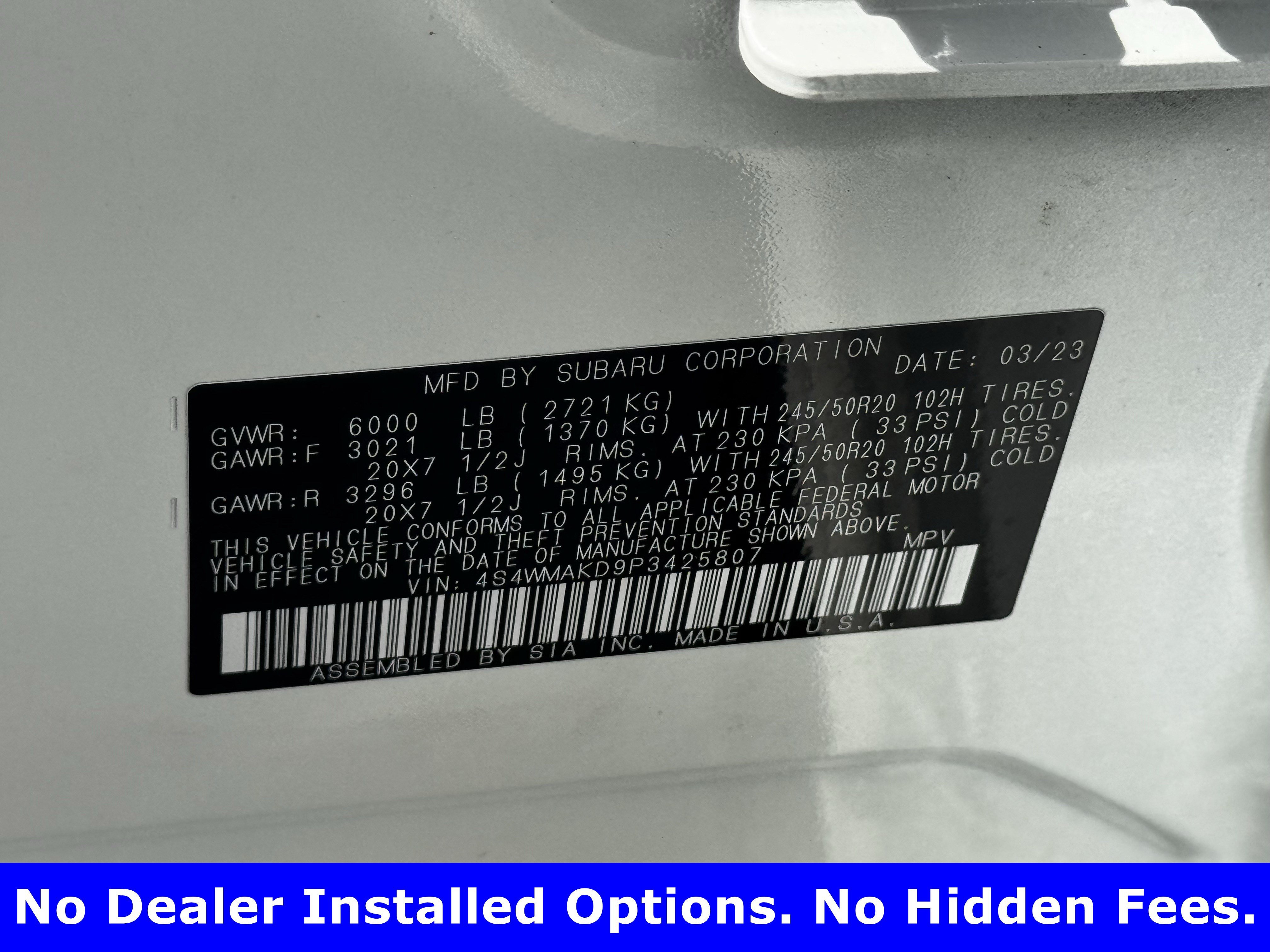 Used 2023 Crystal White Pearl Subaru Onyx Edition Limited image 32