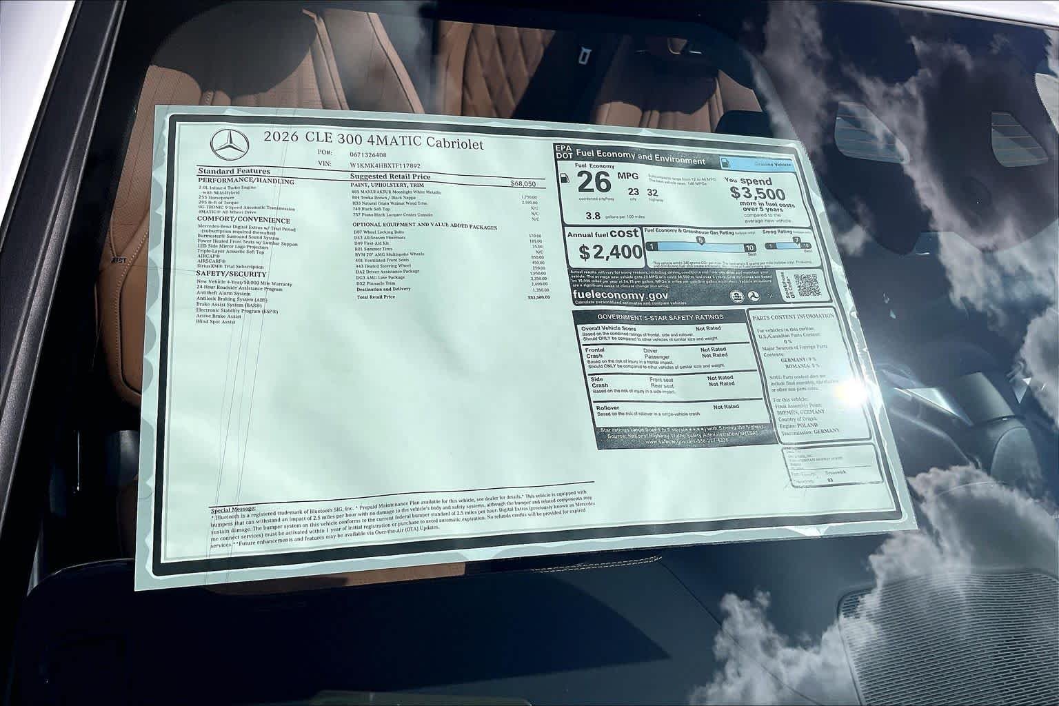 New 2026 MANUFAKTUR Moonlight White Metallic Mercedes-Benz CLE 300 image 16