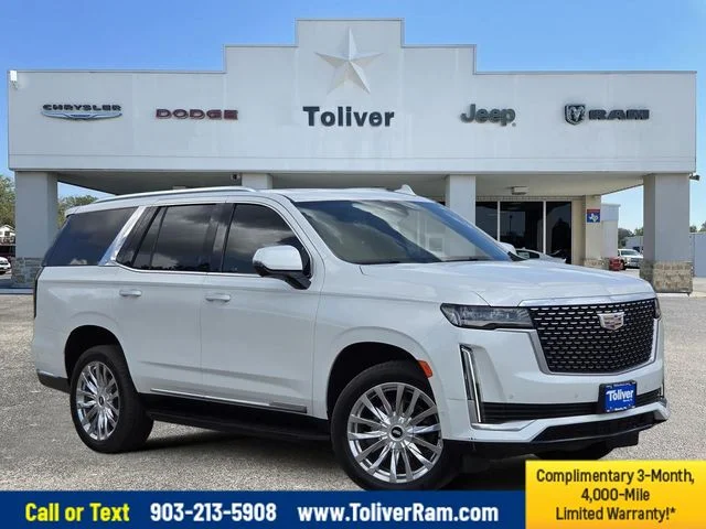 Used 2022 White Cadillac Premium Luxury image 1