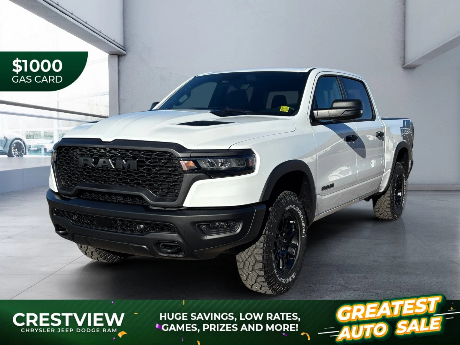 New 2027 BRIGHT WHITE Ram Rebel image 1