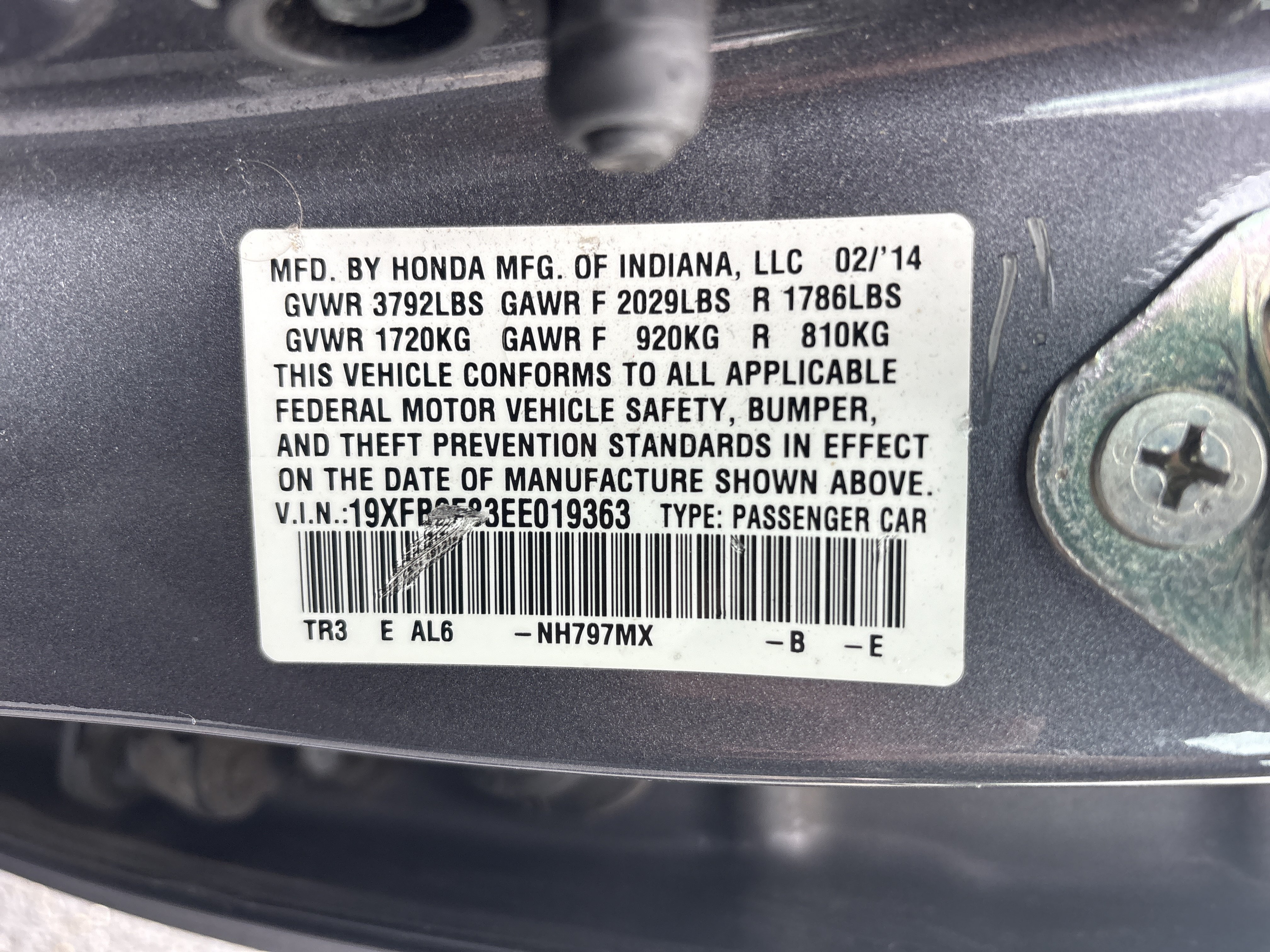 Used 2014 Urban Titanium Metallic Honda EX image 5