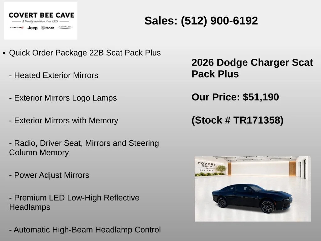New 2026 Diamond Black Crystal Pearlcoat Dodge Scat Pack Plus image 25