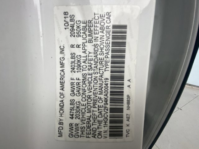 Used 2019 White Honda Touring 2.0T image 27