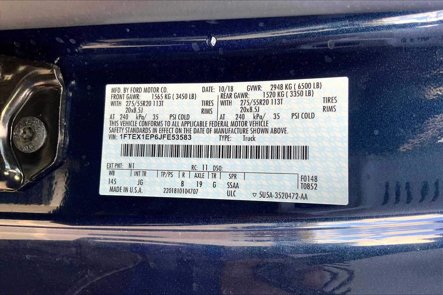 Used 2018 Blue Jeans Metallic Ford XL image 34