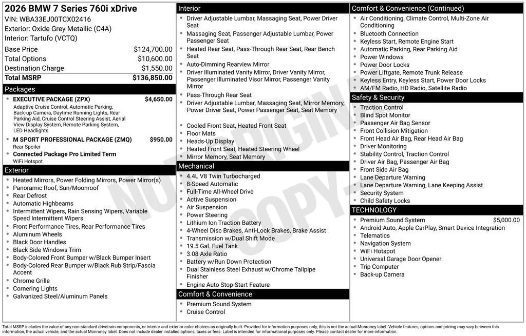 Used 2026 Gray BMW 760i xDrive image 4