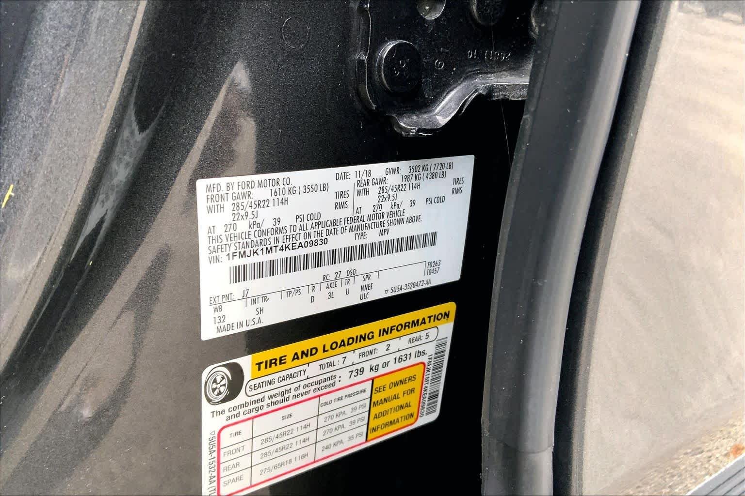 Used 2019 Magnetic Metallic Ford Platinum image 37