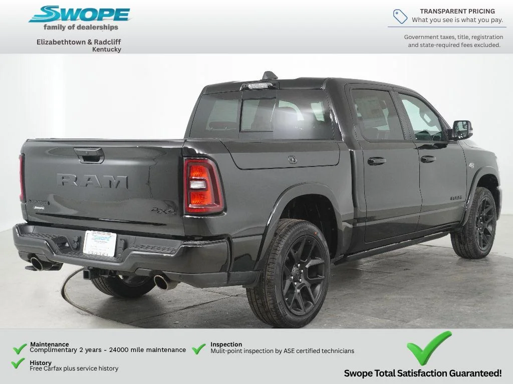 New 2026 Diamond Black Crystal Pearl-Coat Exterior Paint RAM Laramie image 3