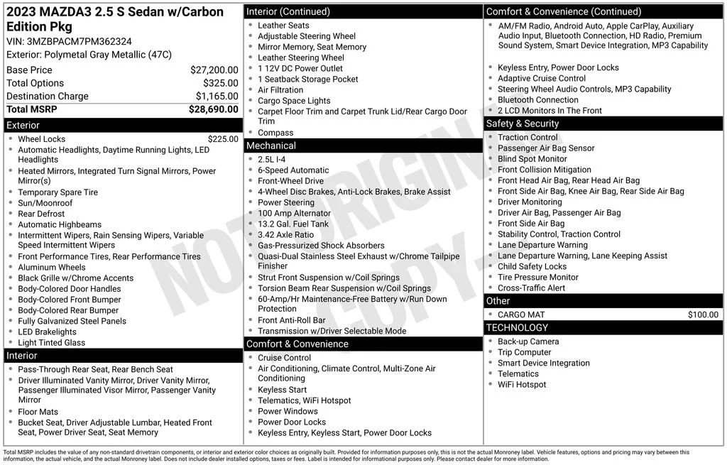 2023 Mazda Mazda3 Carbon Edition - Photo 35