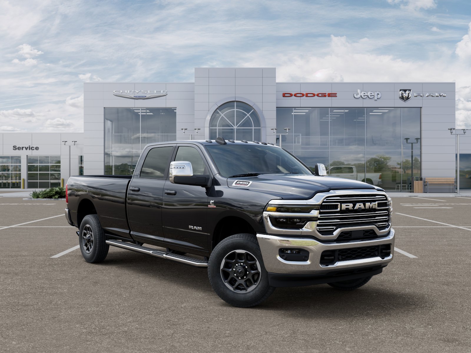 New 2025 Diamond Black Crystal Pearl-Coat Exterior Paint RAM Laramie image 41