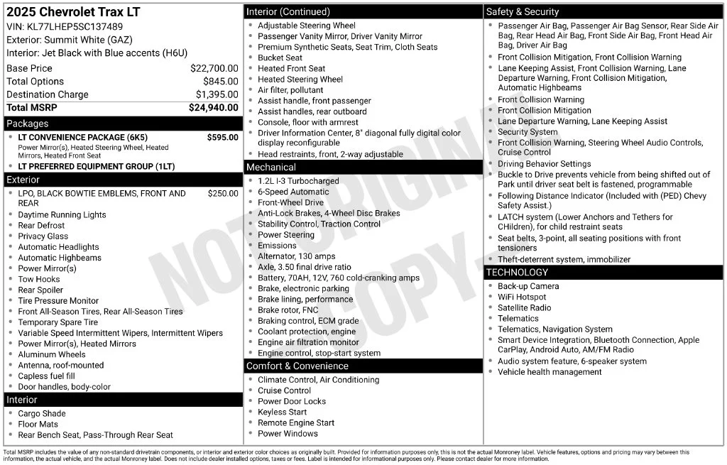 Used 2025 White Chevrolet LT image 10