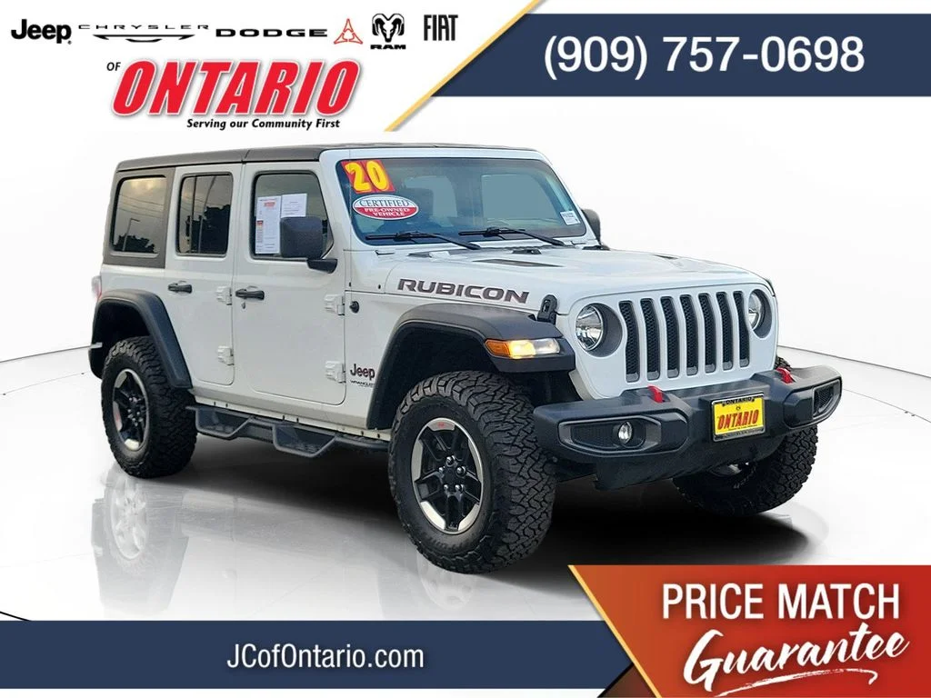 Certified Used 2020 White Jeep Unlimited Rubicon image 1
