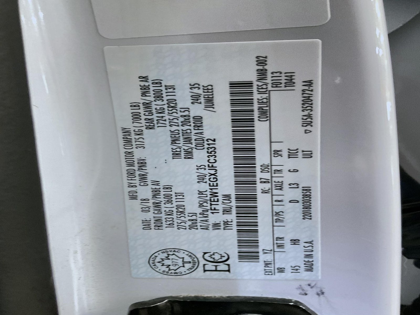 Used 2018 White Ford Lariat image 26