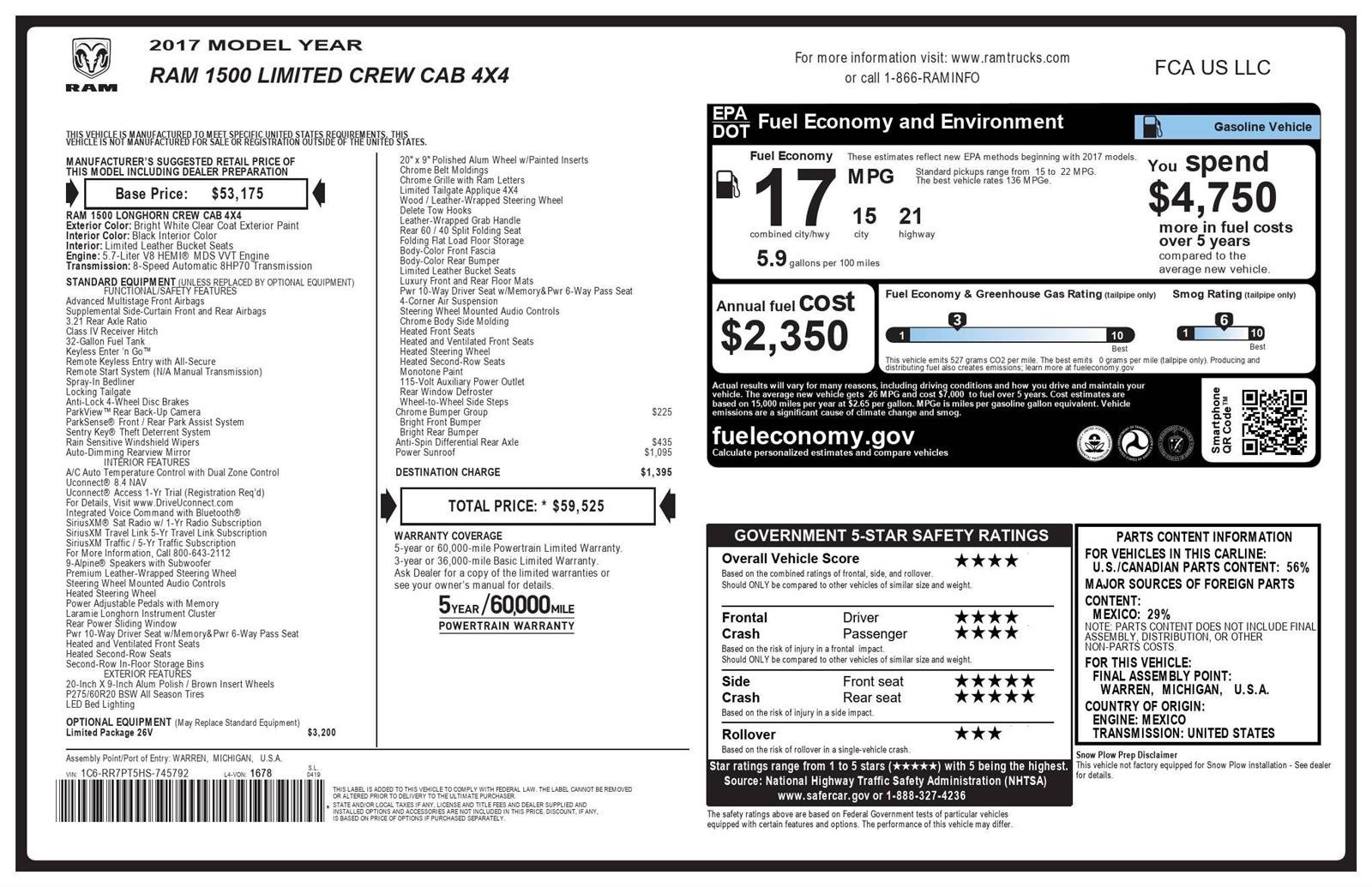 Used 2017 Bright White Clearcoat Ram Limited image 29