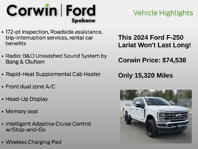 Certified Used 2024 Oxford White Ford Lariat image 19