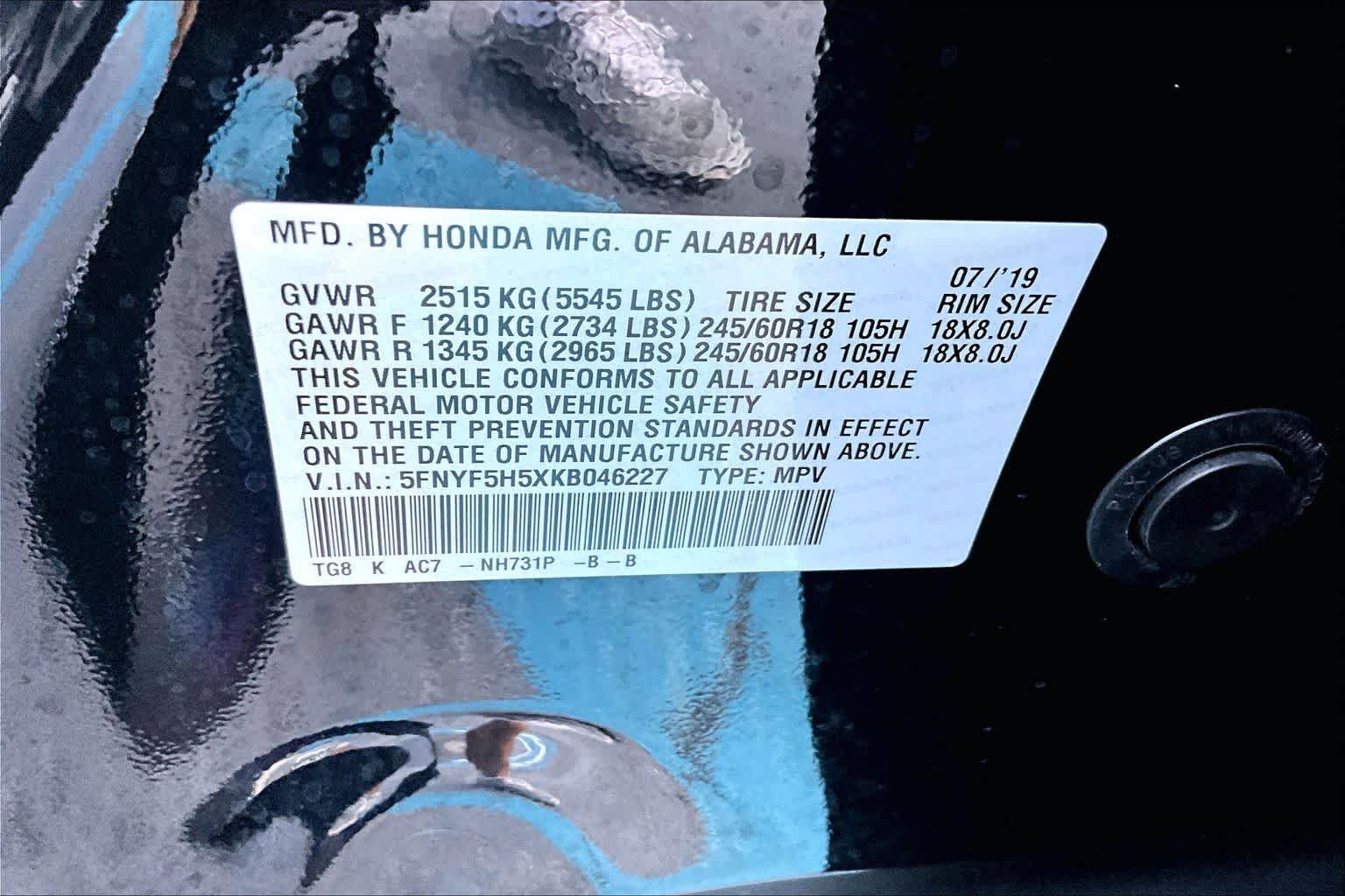 Used 2019 Crystal Black Pearl Honda EX-L image 33