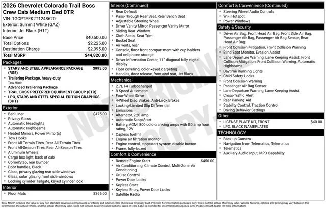 New 2026 Summit White Chevrolet Trail Boss image 5
