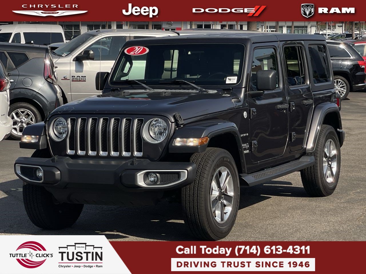 Used 2020 Granite Crystal Metallic Clearcoat Jeep Sahara image 3