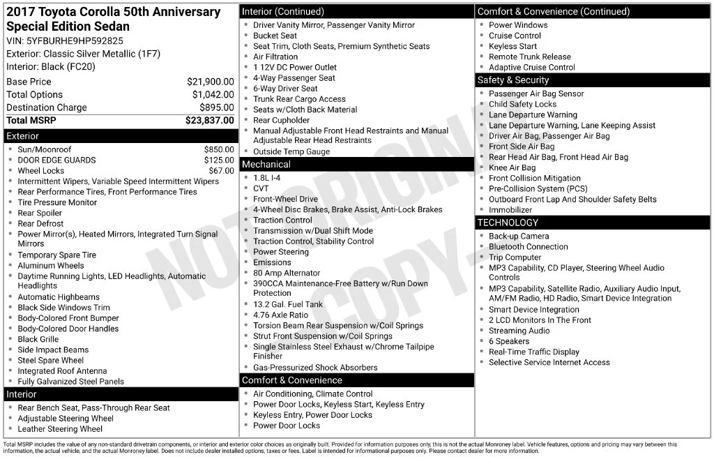 Used 2017 Silver Toyota 50th Anniversary Special Edition image 2