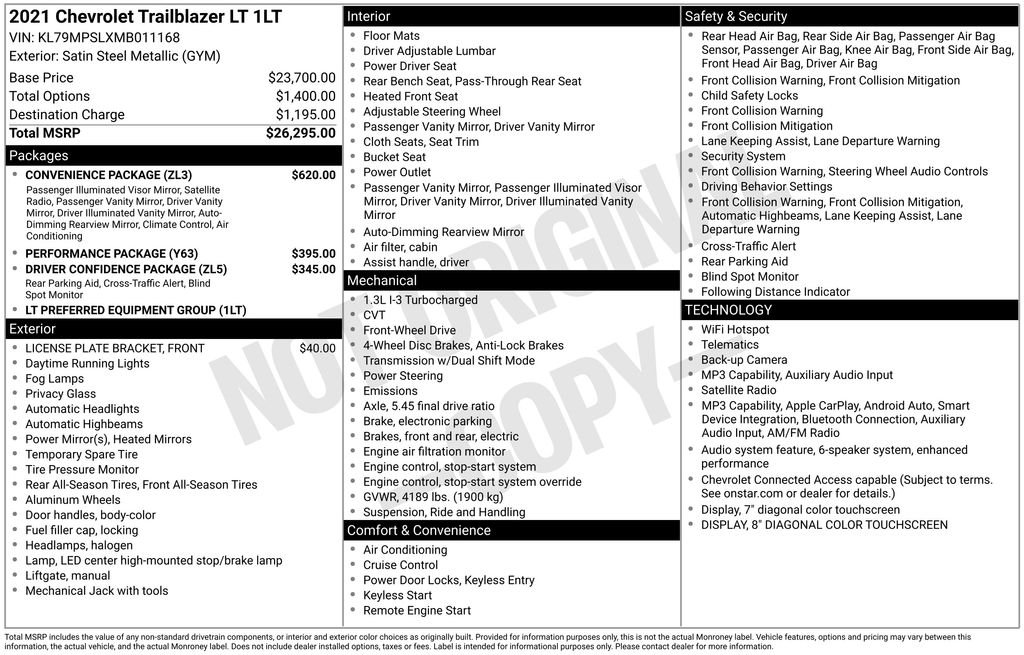 Used 2021 Gray Chevrolet LT image 6