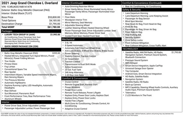 Used 2021 Gray Jeep Overland image 2