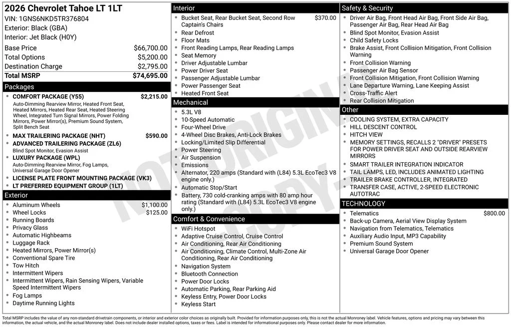 New 2026 Black Chevrolet LT image 6