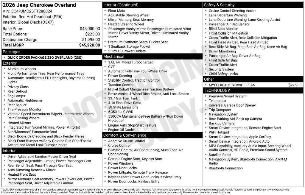 New 2026 Red Hot Pearl-Coat Exterior Paint Jeep Overland image 3