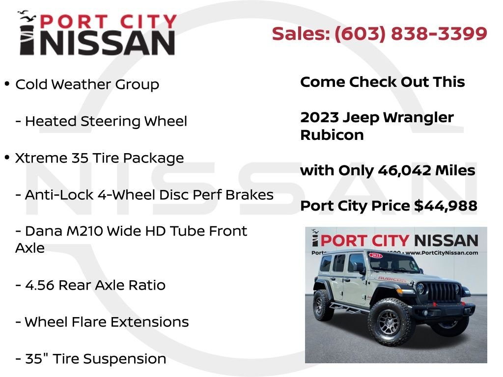 Used 2023 Sting-Gray Clearcoat Jeep Rubicon w/XTREME RECON 35" PKG, POWER TOP & MORE! image 15