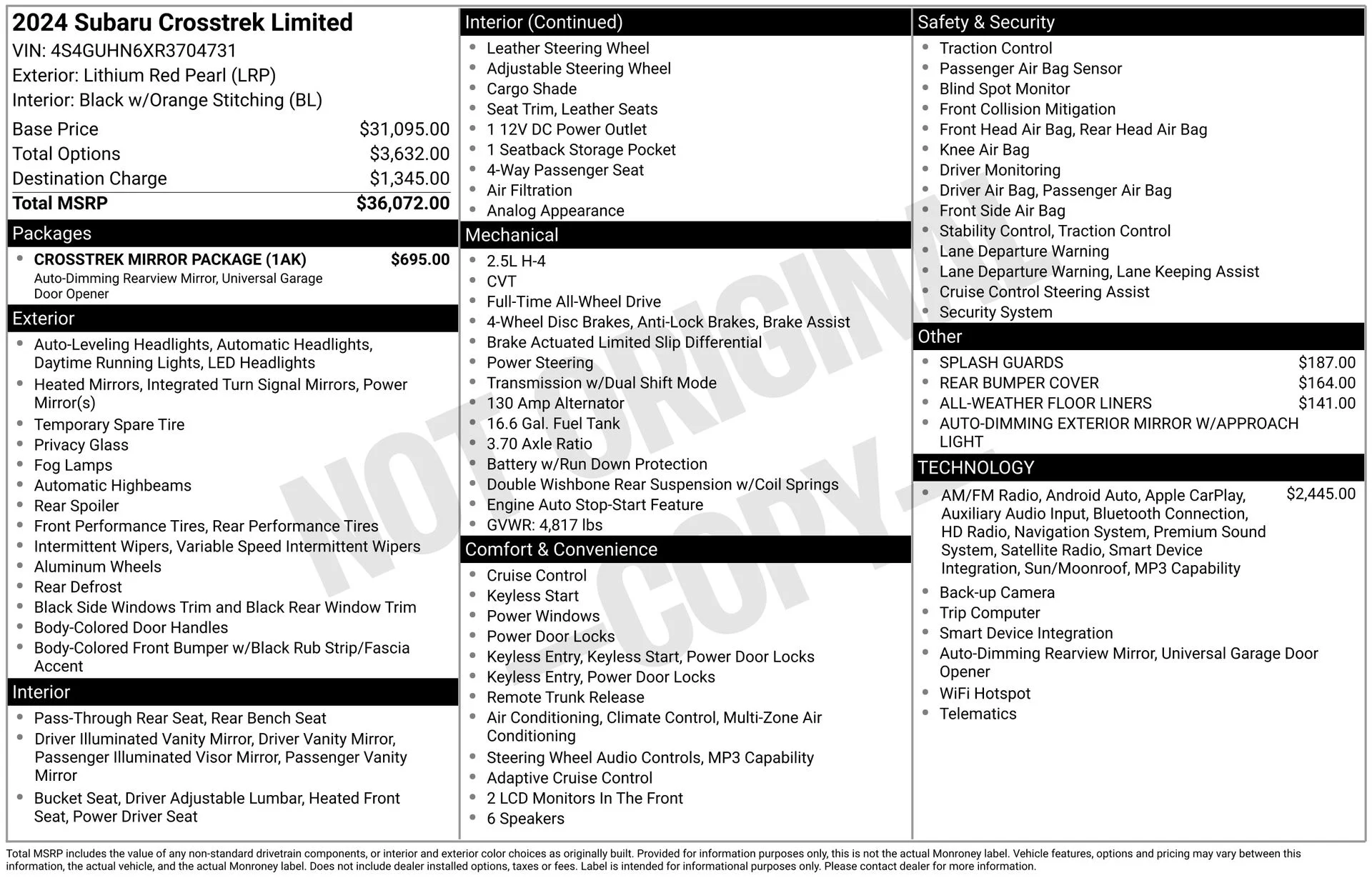 Used 2024 Red Subaru Limited image 7